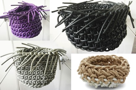hand knitted neoprene bowls